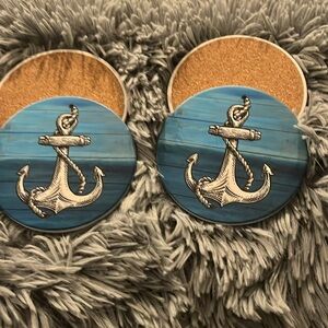Nautical Anchor, ceramic coasters, great addition to beach themed house